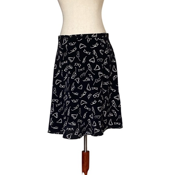 Dana Buchman - Dana B and Karen Black A-Line Skirt with Sunglasses Print | Sz 12 - Picture 1 of 7